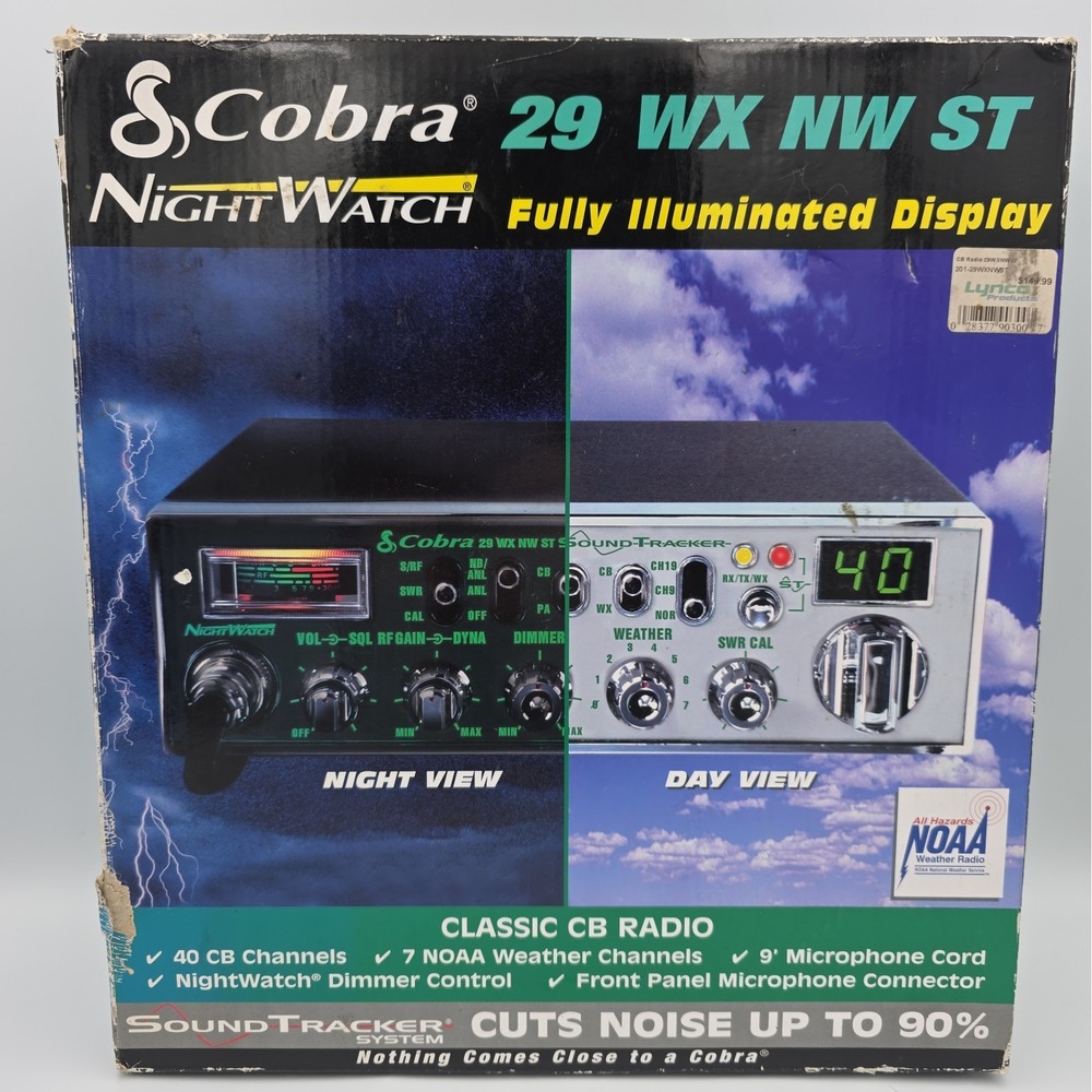 Cobra 29 WX NW ST Sound Tracker Night Watch 40 CH CB Radio W/ Weather Band